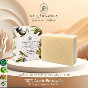 100% Portugese olijfolie Handgemaakte zeep | Biologische olijfoliezeep zonder toegevoegde geur | - 100g