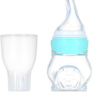100ml Babyfles Dispenser Fopspeen Siliconen Squeeze Feeder kind - Pasgeboren Baby Zuigfles fles voor 0 ~ 12 Maanden - blauw