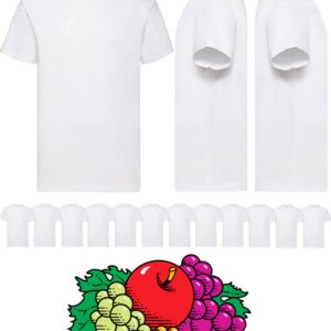 12 pack witte shirts Fruit of the Loom met ronde hals maat 2XL Valueweight