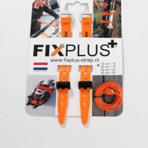 2 Fixplus straps oranje 15cm - TPU spanband voor snel en effectief bundelen en bevestigen van fietsonderdelen, ski's, buizen, stangen, touwen en latten