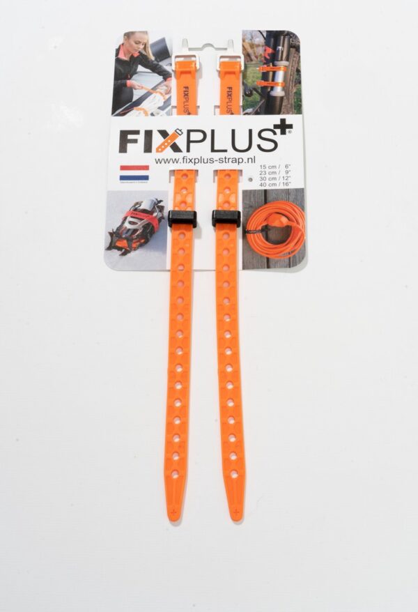 2 Fixplus straps oranje 30cm - TPU spanband voor snel en effectief bundelen en bevestigen van fietsonderdelen, ski's, buizen, stangen, touwen en latten
