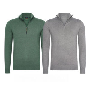 2e GRATIS - Modieuze Zip Pullover - Groen