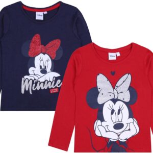 2x Shirt voor meisjes met lange mouwen - Minnie Mouse