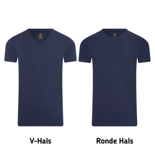 3-PACK Mario Russo T-Shirts - Navy, Model: Ronde Hals