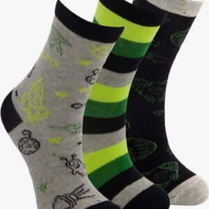 3 paar kinder sokken met print - Grijs - Maat 23/26