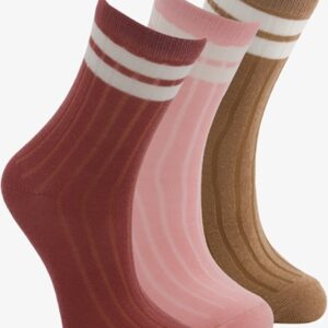 3 paar middellange kinder sokken - Roze - Maat 27/30
