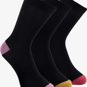 3 paar middellange kinder sokken zwart - Maat 35/38