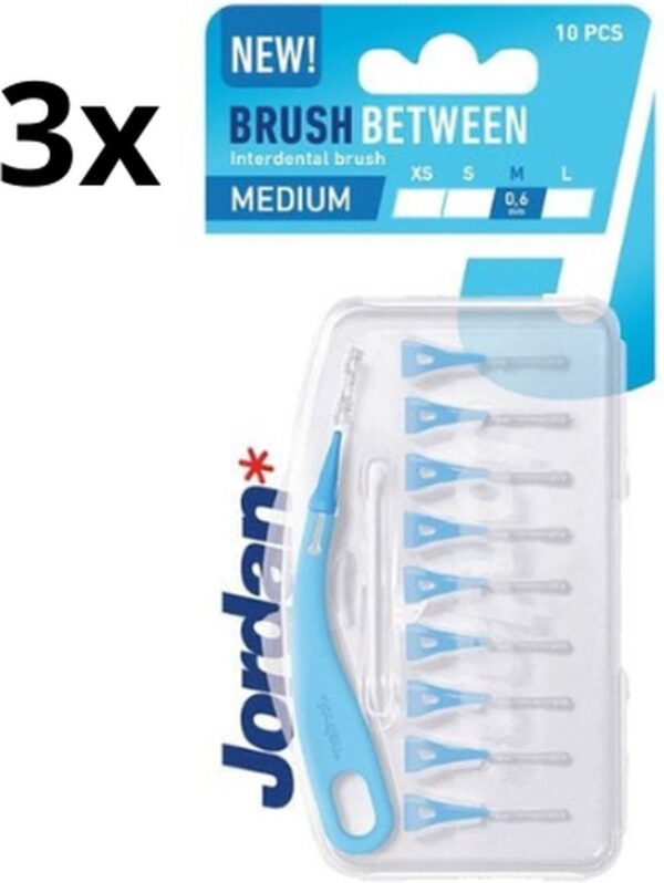 3x Jordan Ragers Interdentaal Brush M 0.6 mm - 10 stuks