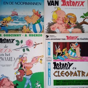 4 x Asterix , Asterix en Cleopatra 1980 , Asterix en de Noormannen 1988 , De Zoon van Asterix 1983 , Asterix De Roos en het Zwaard 1991