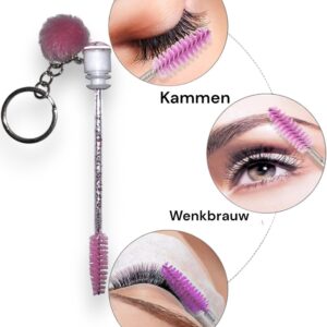 5 Herbruikbare Wimperborsteltjes met Kam en Sleutelhanger - Perfect voor Make-up en Verleidelijke Wimperextensions