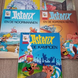 5 x Asterix , Asterix en de Romeinse Lusthof 1996 , Asterix en de Helvetiers 1987 , Asterix en de Noormannen 1987 , Asterix en de Koperen Ketel 1987 , Asterix De Kampioen 1987