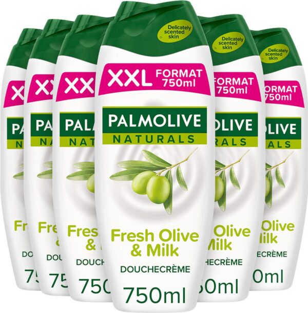 6x Palmolive Douchecréme Naturals Olijf & Melk 750 ml