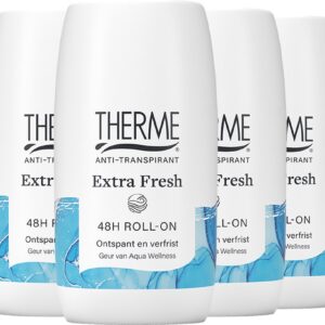 6x Therme Anti-Transpirant Extra Fresh 48H Roll-On Deodorant 60 ml