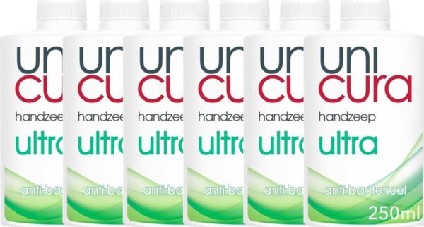 6x Unicura Handzeep Anti Bacterieel Navulling Ultra 250 ml