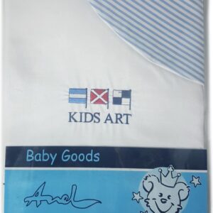 ANEL - wieglakentje met sloop - Model: Kids Art - Kleur: blauw / wit - Formaat: 80x100cm