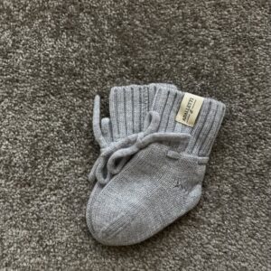 Adalletti Merino wol booties grey | Merino slofjes | Merino sokken | baby | baby slofjes