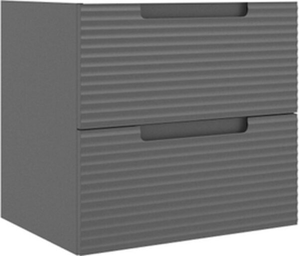 Adema Prime Balance Wastafelonderkast - 60x55x44.9cm - 2 lades - Geintegreerde greep - MDF - mat antraciet