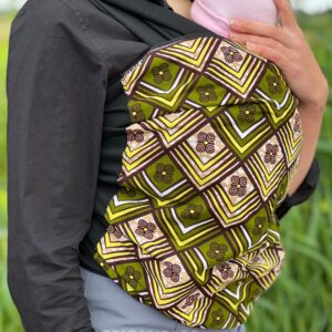 Afrikaanse Print Draagdoek / Draagzak / baby wrap / baby sling - Groen / geel - Baby wrap carrier