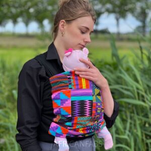 Afrikaanse Print Draagdoek / Draagzak / baby wrap / baby sling - Paarse / roze kente - Baby wrap carrier