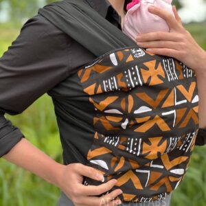 Afrikaanse Print Draagdoek / Draagzak / baby wrap / baby sling - Zwarte mud - Baby wrap carrier