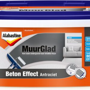Alabastine Muurglad Beton effect structuurverf - Antraciet - 5 liter