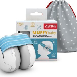 Alpine Muffy Baby Oorkappen - Gecertificeerde Baby Gehoorbescherming - Geschikt voor Baby en Peuter vanaf 12 maanden - Verstelbaar - 23 dB Voor Maximale Gehoorbescherming - Blauw