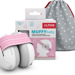 Alpine Muffy Baby Oorkappen - Gecertificeerde Baby Gehoorbescherming - Geschikt voor Baby en Peuter vanaf 12 maanden - Verstelbaar - 23 dB Voor Maximale Gehoorbescherming - Roze