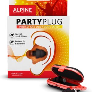 Alpine PartyPlug - Oordoppen - Comfortabele earplugs voor muziekevenementen, concerten en festivals - Voorkomt gehoorschade - SNR 19 dB - Zwart