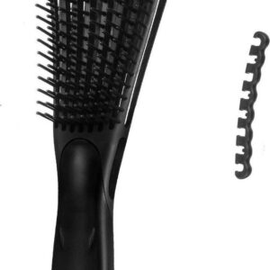 Anti-klit Haarborstel - detangler brush - hoofdhuidverzorging - detangling brush - krullen - kroes haar - definiëren | Zwart