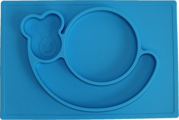 Anti-slip silicone 3D kinder placemat Slak Blauw | Kinderplacemat | Anti Slip | Super leuk | By TOOBS