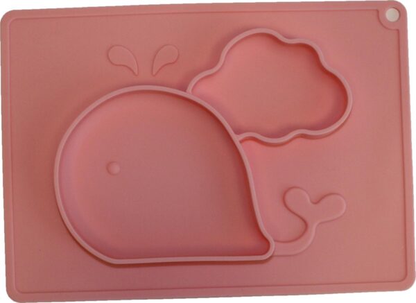 Anti-slip silicone 3D kinder placemat Walvis Roze | Kinderplacemat | Vaatwasser bestendig | Anti Slip | Super leuk | By TOOBS