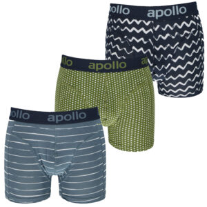 Apollo Boxershorts Heren Blue / Green Print 3-pack