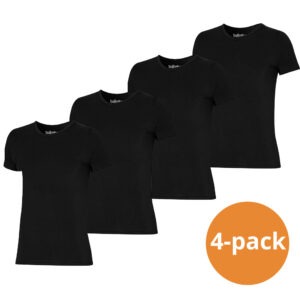 Apollo T-shirt Heren Bamboo Basic V-neck Zwart 4-pack