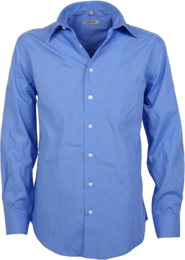 Arrivee heren overhemd - uni blouse / overhemd - blauw - 85002 - lange mouwen - maat XXL