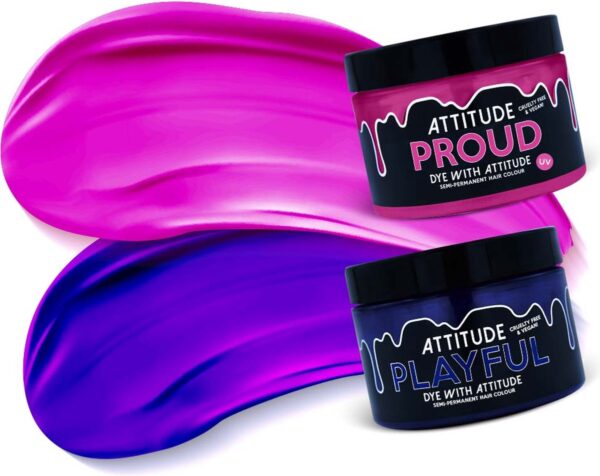 Attitude Hair Dye - BUBBLE GOTH Duo Semi permanente haarverf combi - Paars/Roze