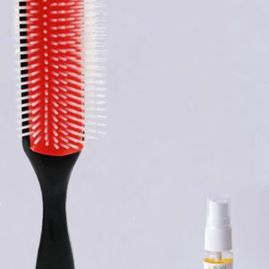 Aurgan nine-row haarborstel - 9-row rood - inclusief 10 ml arganolie - styling tool - negen-rij kam