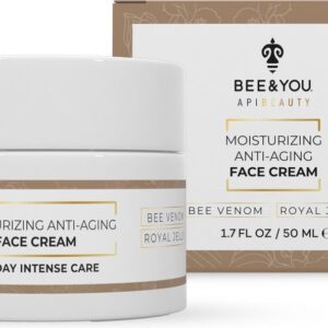 BEE&YOU Natuurlijke Anti-aging Gezichtscrème met Rijke Antioxidanten - Bijengif+ Propolis + Rauwe Honing + Royal Jelly - Diepe Hydratatie en Rimpelbehandeling - 50ml