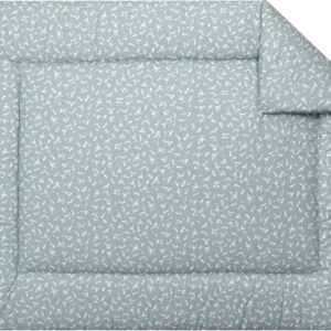 BINK Bedding Boxkleed Jasmijn 80 x 100 cm - vulling fiberfill 400 grams - speelkleed - parklegger - katoen - bloemen - takjes - groen - wit - tweezijdig