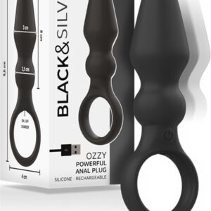 BLACK & SILVER | Black and silver™ - Ozzy Powerful Anal Plug Silicone | Anal Vibrator | Sex Toy for Couples | Vibrator | Sex Toy for Man | Vibrating Buttplug | Sex Toy for Woman | Buttplug