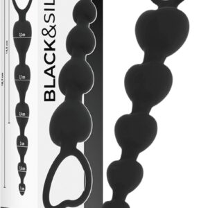 BLACK and SILVER | Black and silver™ - Mila Silicone Anal Heart-beads 18 Cm