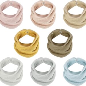 Baby driehoekige sjaalslab, mousseline halsdoek baby met verstelbare drukknoop, zachte en absorberende mousseline doeken babykwijlslabbetjes voor jongens, meisjes, baby's, peuters, unisex