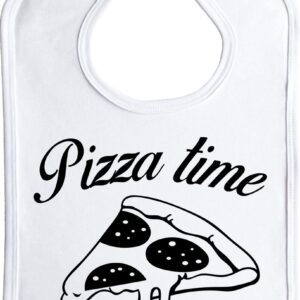 Baby - kinder - slab - pizza time - kleur: wit - met handige drukknoop - stuks 1