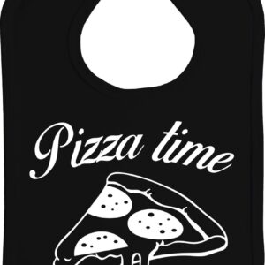 Baby - kinder - slab - pizza time - kleur: zwart - met handige drukknoop - stuks 1