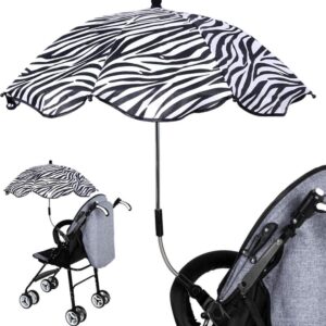 BabySun Parasol voor kinderwagen, parasol voor pasgeborenen, universele zonwering voor pasgeborenen en opvouwbaar, met houder voor eenvoudige montage, zebra