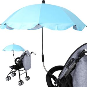 BabySun Parasol voor kinderwagen, parasol voor pasgeborenen, universele zonwering voor pasgeborenen, opvouwbaar, met eenvoudige montage, lichtblauw