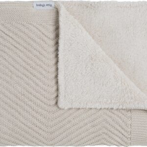 Baby's Only Ledikantdeken Grace teddy - Baby deken gemaakt uit katoen en acryl - Visgraatmotief - Herfst en winter deken - 2.4 TOG - 100 x 135 cm - Warm Linen