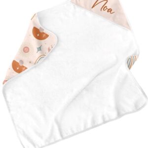 Badcape 80x80 cm met muts - Baby handdoek - Babydoek met GRATIS bedrukking naar keuze