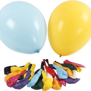 Ballonnen, d 43 cm, diverse kleuren, 50 stuk/ 1 doos