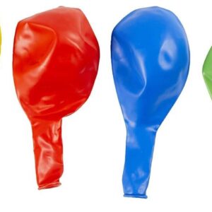 Ballonnen, giga, d 41 cm, blauw, groen, rood, geel, 4 stuk/ 1 doos