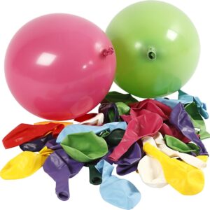 Ballonnen, rond, d 23 cm, diverse kleuren, 100 stuk/ 1 doos